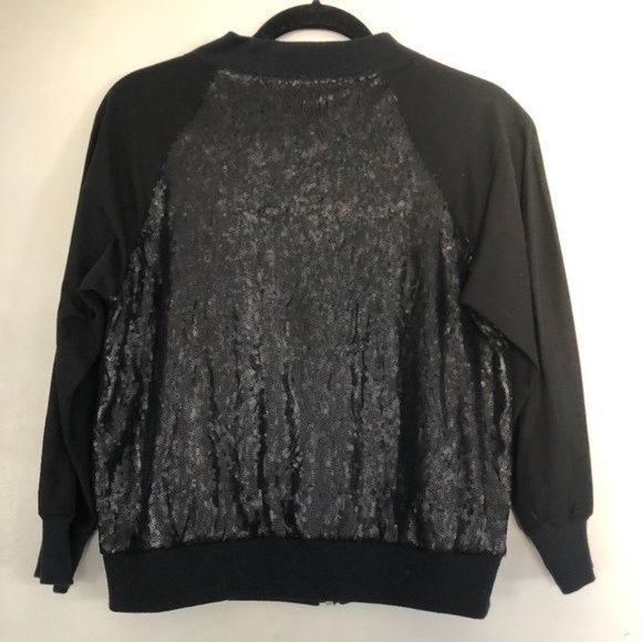 71 Stanton Black Sequin Bomber Jacket- Small - Picture 11 of 14